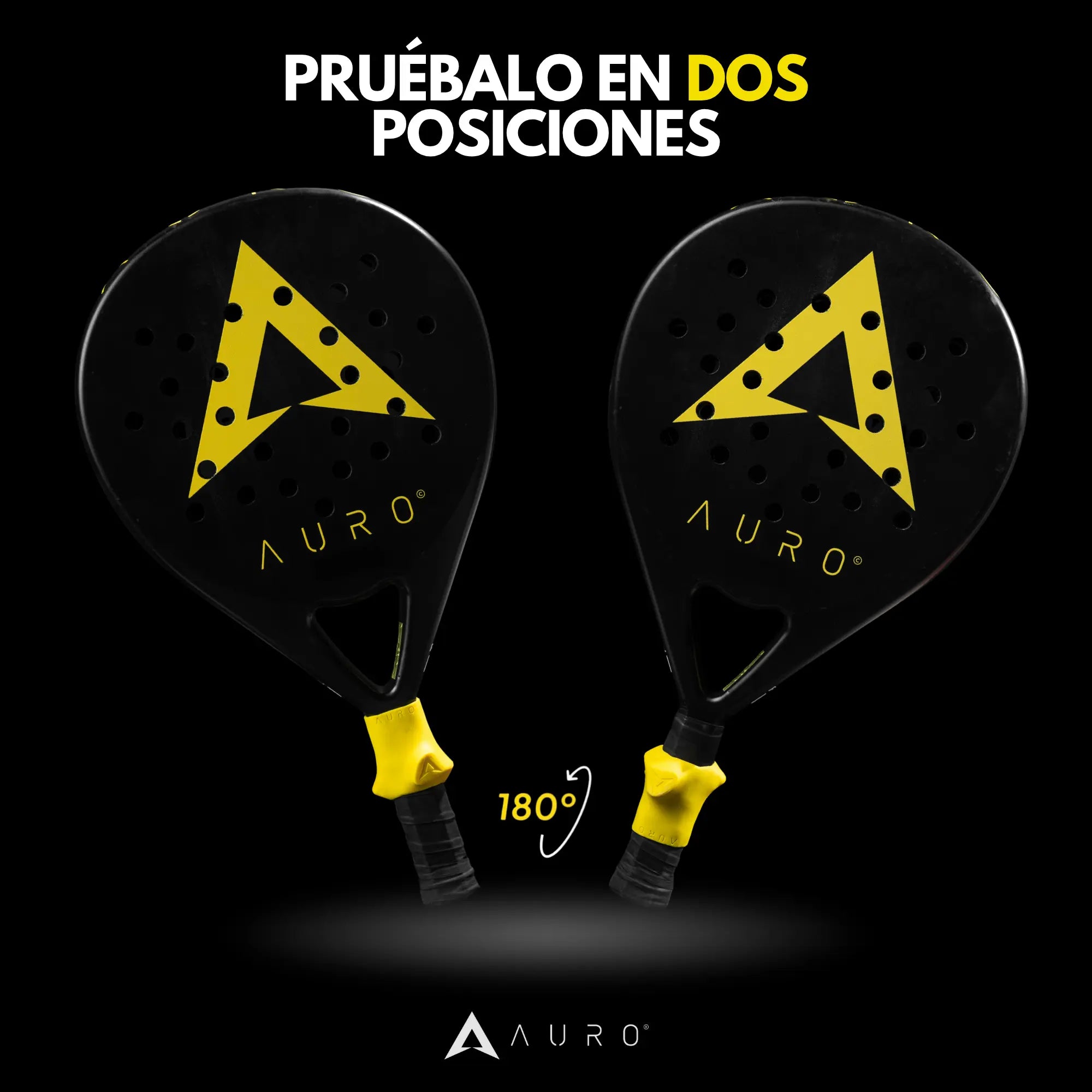 Dos posiciones del Auro Grip - empuñadura continental pádel